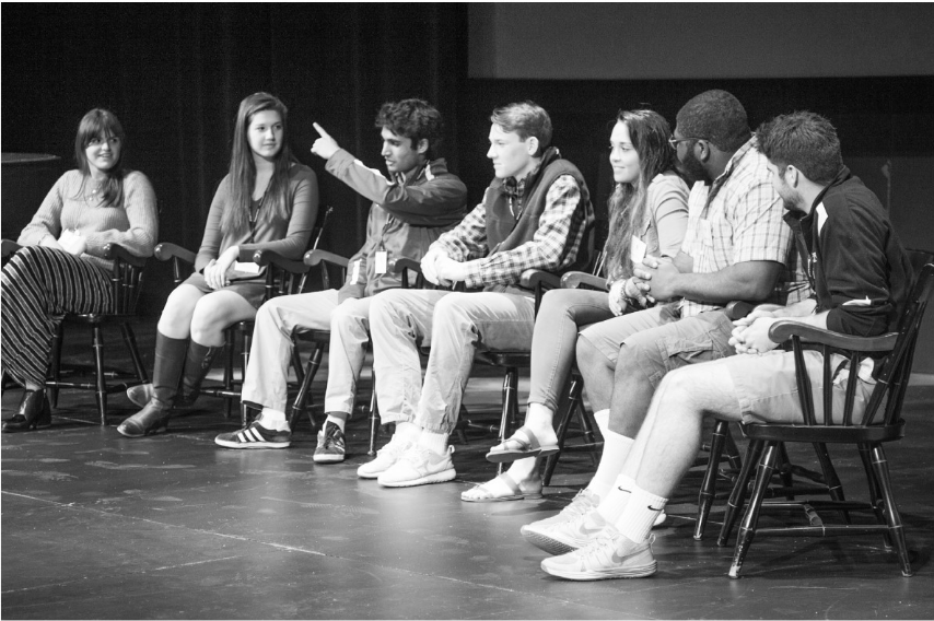 A panel of Sixth Formers spoke the night before Revisit Day.