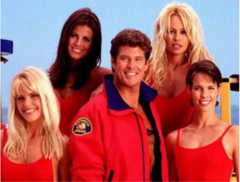 The cast of the original Baywatch series, with Paul on the bottom right.