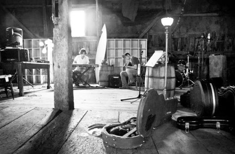 Henry and Davis recording in the Gemmell-Hughes barn.