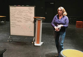Laurie Sales teaches her elective, Public Speaking.