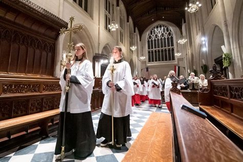 Student acolytes leading the procession into St. John's Chapel.